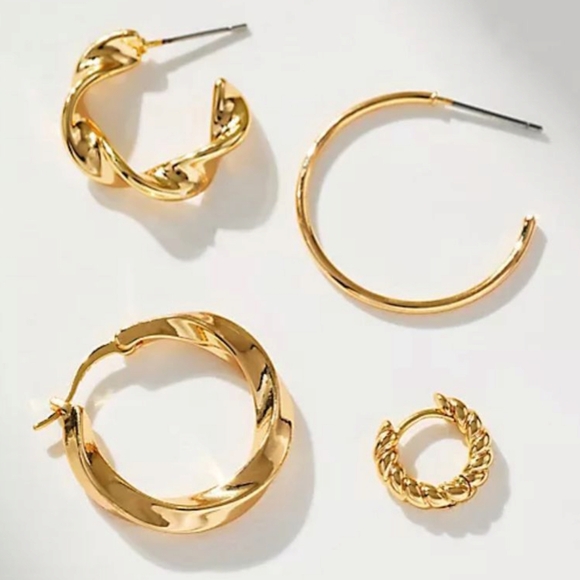 Anthropologie Delicate Huggie Earrings, Set of 4 Pairs - Picture 2 of 5